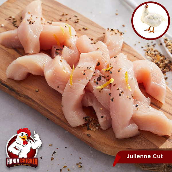 Julienne Cut (800g 1.3kg) Fresh White Chicken Hanin Fresh Chicken